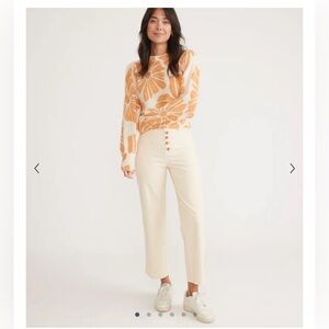 Marine Layer Women's Bridget Corduroy Crop Pants size 14 Exposed Buttons NWT